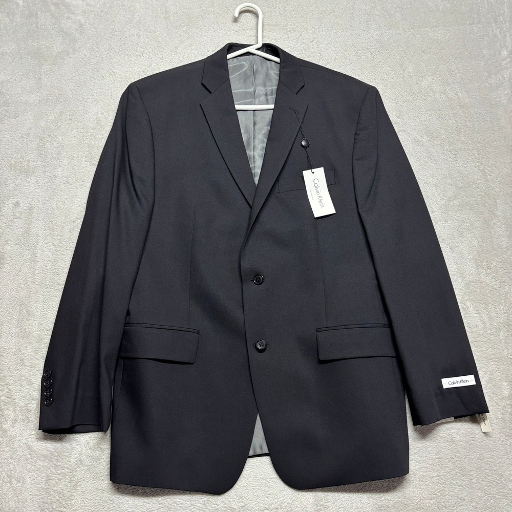 Calvin Klein Suit Jacket Mens 42R Wool Black Blazer Sports Coat NEW $375
